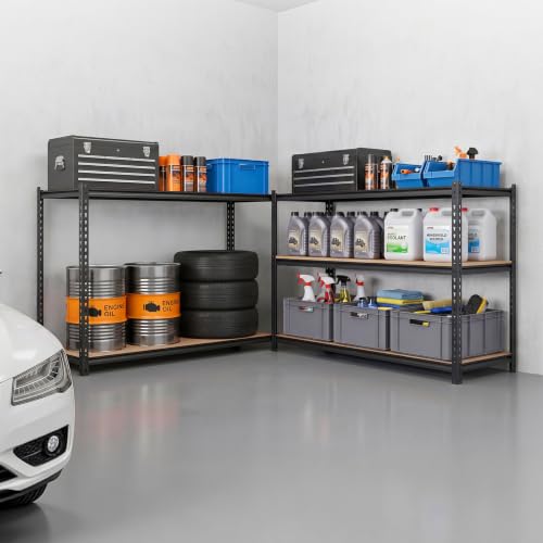 Image of VEVOR Storage Shelves, 5-Tier Adjustable, 3000 lbs Capacity Heavy Duty | Storage Shelving Unit, Metal Utility Rack Shelf, Ideal for Garage Workshop Warehouse Basement, 48.35 inch W x 24.37 inch D x 71.38 inch H