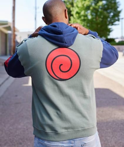 Ripple Junction Naruto Shippuden Men's Authentic Full Zip Hooded Sweatshirt w/Chest Pockets Epaulettes Officially Licensed 5