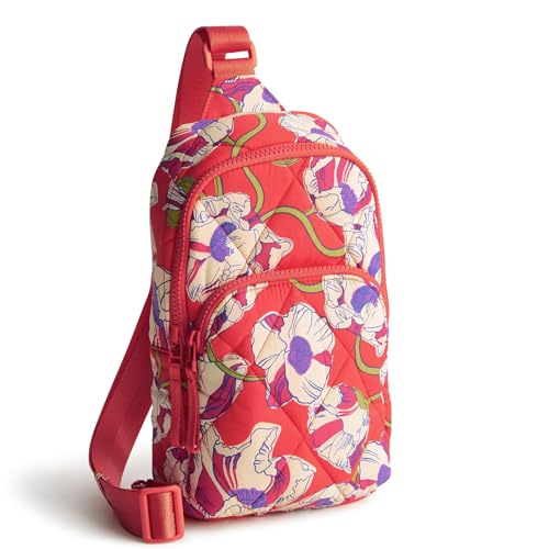 Vera Bradley Women's Featherweight Lorman Sling Backpack Bag, Swirling Poppies, One Size2