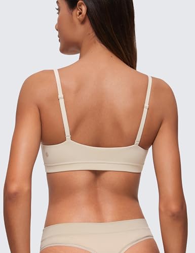 Image of CRZ YOGA Softhold Scoop Neck Bralette | Double Lined, Light Support, Non Padded, Wireless, Casual, Ultra-Soft, Adjustable Square Back, Everyday Bra for Women