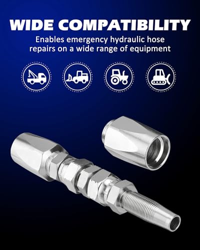 Image of SPARKWHIZ Hydraulic Hose Repair Kit 1 /4 inch, 3 /8 inch, 1 /2 inch ID, Inner Diameter Reusable, 3 pack