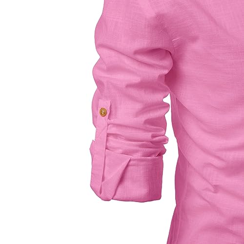 Image of Men's Full Sleeve Beige Color Cotton Blend Spread Slim Fit Shirt Style Kurta for Men and Boys