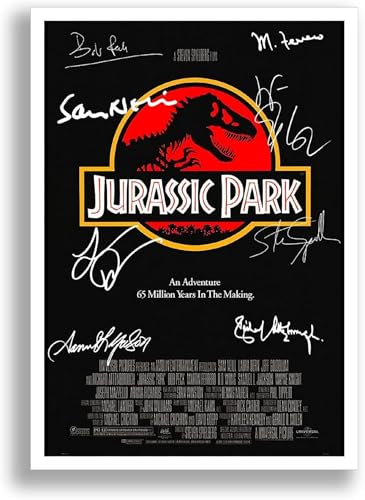 Mounted Gifts Jurassic Park Cast Signed A4 Poster Photo Print Framed Autograph Gift Movie Film Sam Neill Laura Dern Jeff Goldblum (A3 POSTER ONLY)