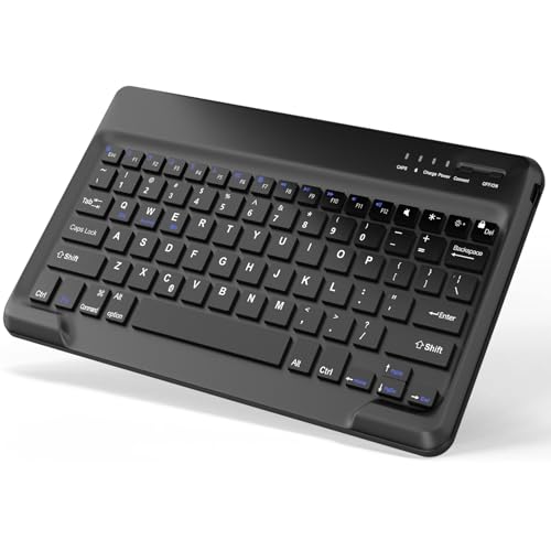 FARYODI Bluetooth Keyboard, Detachable Wireless Rechargeable Keyboard for iPad, iPad Pro, iPad mini, iPad Air, Samsung/Lenovo/Xiaomi Pad for iOS, Android, Windows PC Tablets Phone, Black