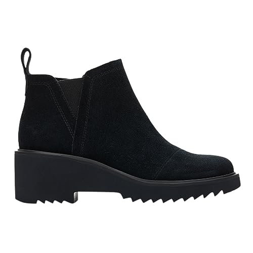 Image of TOMS Women's Maude Wedge Boot, Leather Upper, OrthoLite Insole, Side Zip, Lightweight