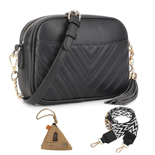 Wuciray Borsa Tracolla Donna Borsetta PU Pelle Nera Piccola Crossbody