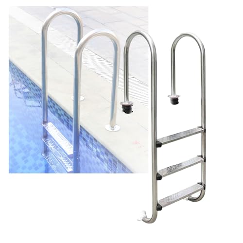 Escalera para piscina de 3 peldaños acero inoxidable miniatura 1