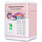KMiKE Electronic Unicorn Piggy Bank for Kids Cash Cartoon ATM Money Saver Bank for Kids with Password & Music Great Gift Toy for Kids Children (Pink Unicorn)