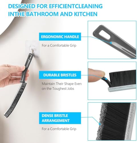 Hard Bristle Crevice Cleaning Brush - Cleaning Tools for Household Use, Multifunctional Gap Cleaning Supplies for Kitchen, Bathroom, Toilet, Window, Vehicle, Faucets, Grout, Home, Plastic