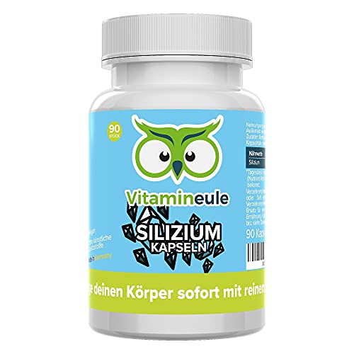 Silizium Kapseln - hochdosiert - 100mg Silicium aus Bambus-Extrakt - Qualität aus Deutschland - laborgeprüft - vegan - natürlich - ohne Zusätze - Kieselsäure Kapseln statt Tabletten - Vitamineule®