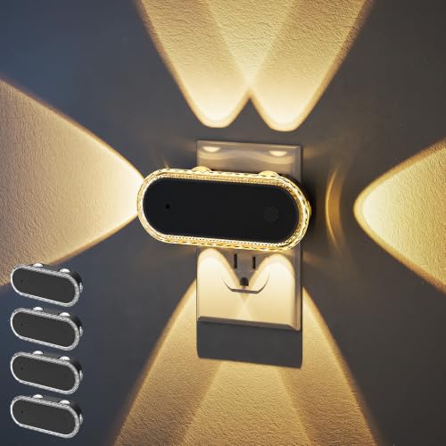 Image of Briignite Night Light 4 Pack 3000K Night Lights Plug into Wall Projector | Night Light Projector, Plug in Night Light, 3 Brightness Adjustable, Dusk to Dawn Sensor, Nightlight for Bathroom, Home Decor