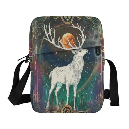 messenger bag for men Crossbody Bags For Women Womens Crossbody Purses Adjustable Strap for work work - Dreamy Colors Tarot Deer