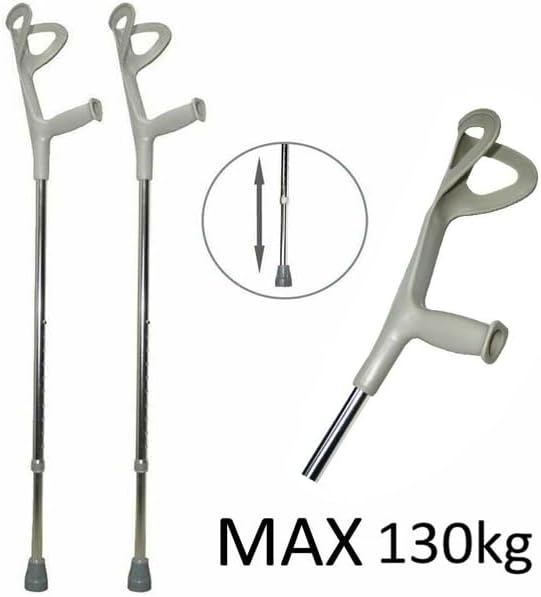 Coppia Stampelle Avambraccio Canadesi Regolabili Con Impugnatura - Foto 11