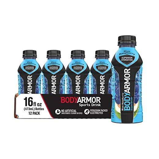 BODYARMOR Sports Drink Sports Beverage, Blue Raspberry, Natural Flavors With Vitamins, Potassium-Packed Electrolytes, Perfect For Athletes, 16 Fl Oz (Pack of 12)
