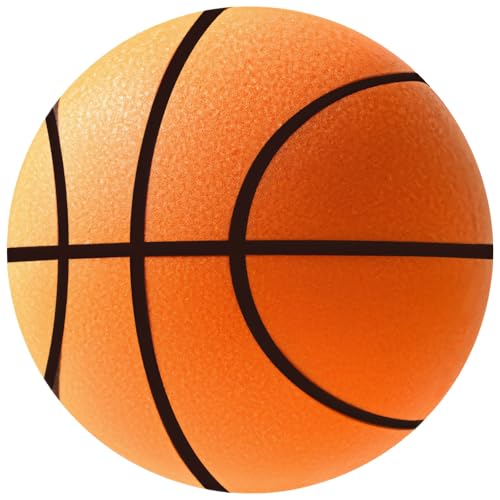 Homaisson Silent Basketball Size 7, Indoor Dribbling with Noise Reduction, 9.5 in PU Soft Basketball for Quiet Play and Practice