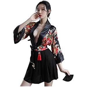 SINGUYUN Japanse Kimono Lingerie Voor Vrouwen Print Jurk Pyjama Cosplay Lingerie Set Sexy