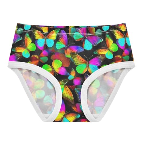 Joisal Neon Butterflies Black Toddlers Underwear Floral 2t Cotton Panties for Girl Florals Underpants Briefs