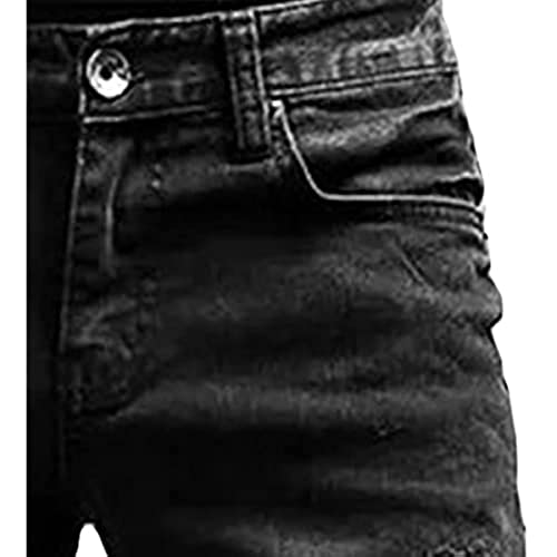 JEKE-DG Men's Ripped Biker Zipper Skinny Jeans Stretchy Slim Fit Fashion Holes Denim Pants Hip Hop Tapered Leg Trouse3