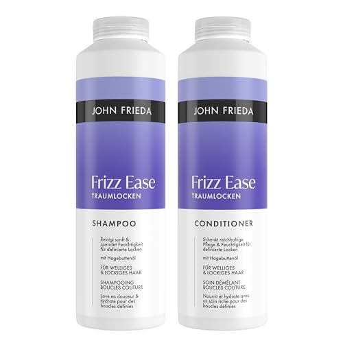 John Frieda Traumlocken Set - Shampoo 500ml & Conditioner 500ml - Frizz Ease Serie - Für lockiges welliges Haar