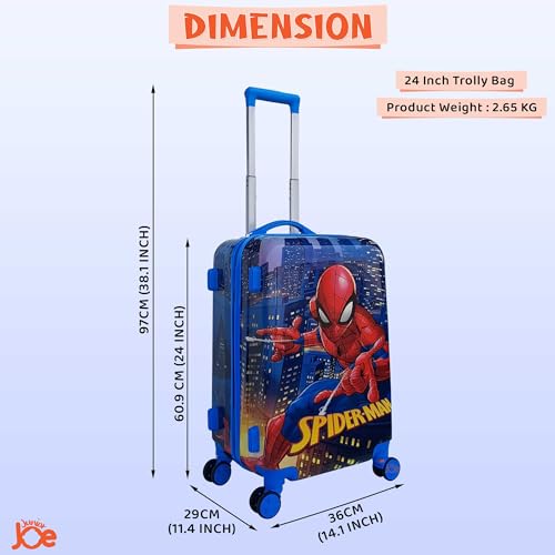Image of JUNIOR JOE Kids Carry On Luggage Hardside Rolling Suitcase 24 Inches Travel Trolley Bag (Design-1)