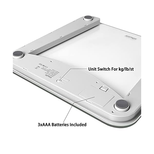 Vitafit-Digital-Body-Weight-Bathroom-Scale-Weighing-Scale-with-Step-On-TechnologyExtra-Large-Blue-Backlit-Display-and-Batteries-Included-400-PoundsClear-Glass Vitafit Digital Bathroom Scale for Body Weight,Weighing Professional Since 2001,Extra Large Blue Backlit LCD and Step-On, Batteries Included, 400lb/180kg,Clear Glass,Silver