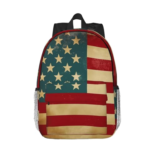 Sac à dos vintage drapeau américain 4 juillet USA 15 pouces léger sac à dos ordinateur portable sac à dos randonnée sac à dos sport sac à dos, Noir , taille...