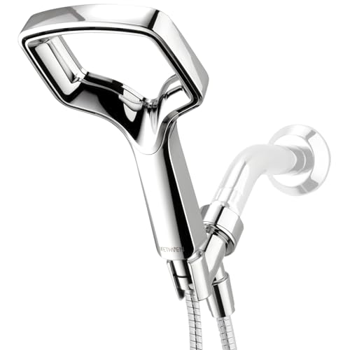 Methven Aio Removable Handheld Shower Head with High Pressure Water Jets, Hose, and Adjustable Arm Mount | Water Saving & High Pressure Spray Technology, Chrome