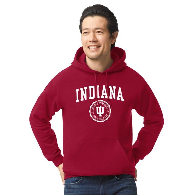Barnesmith Hooded Sweatshirt, Unisex, Cotton/Poly Blend, Heritage Logo Medium Indiana - Cardinal - 1