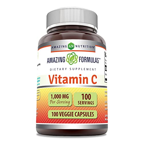 Amazing Formulas Vitamin C Supplement | 1000 Mg | Veggie Capsules | Non-GMO | Gluten-Free | Made in USA (100 Count, 1 Pack)