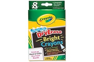 Crayola Washable Dry-Erase Crayons for Whiteboards, 8 Count