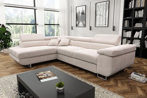 Tendencio Canapé d'angle Convertible ANTONI en Velours côtelé ave...