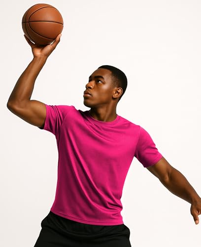 AMERICAN HEAVEN Men's Short Sleeve Work Out Crew Neck T-Shirts | Dry Fit Active Athletic Gym Tee Tops | Multi Packs Colors4