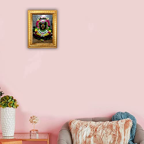 Image of Hawai Lord Shiva Rameshwar Jyotirlinga Photo with Engineered Wood Wall Hanging Home Decor Religious Photo Frame for Home Office Prayer Room, 8.5x6.5 inch, SFDI298 GLD FRM GRP