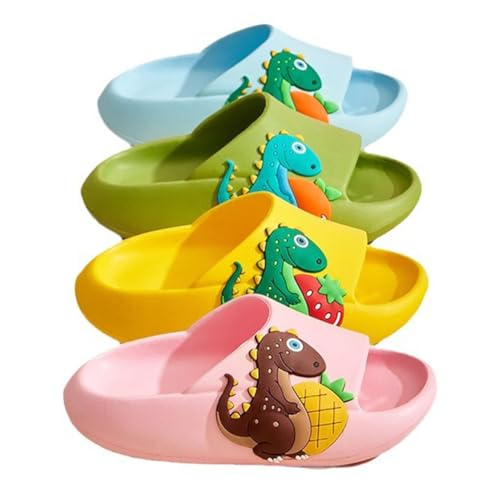 Cute Cartoon Design Kids Sandals Boys Toddler Girls Dinosaur Slippers Friendly Shoes for Beach Pool Shower Indoor and Outdoor Use(Little Kid 10.5-11.5(175mm), Yellow)4