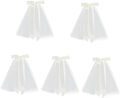 FOMIYES 5pcs Bridal Veil Bride Headpieces for Wedding Tiara for Bride Wedding Bridal Veils for Wedding Ribbon Travel Photography Tassel White Bridal Accessories Bridal Headpiece