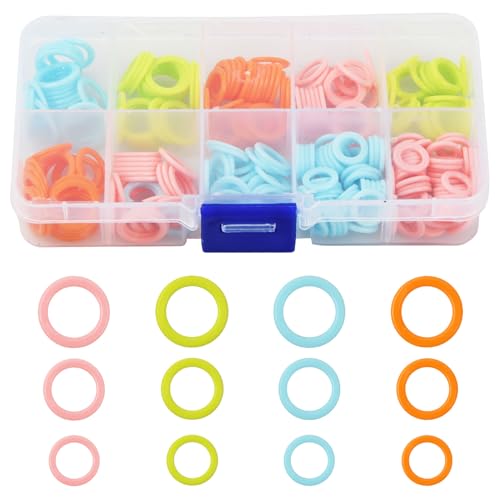 Nivofu 265 Stück Strickmarker-Ringe, Geflochtene Zählschnalle,...