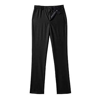 パンツ NEAT HOUSE special order slacks 43 Mens Dress Pants Black Slacks Slim Fit Expandable Waist Flat