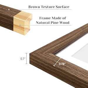 5x7 Picture Frame Collage 5 Openings, 13.5"x16.5" Multi Photo Collage Frame 5"x7" Gallery Wall Decor Wooden, Brown Frame with White Mat, Wood 5×7 Picture Frame Collage 5 Openings 135×165 Multi Photo Collage Frame 5×7 Gallery Wall Decor Wooden Brown Frame with White Mat Wood