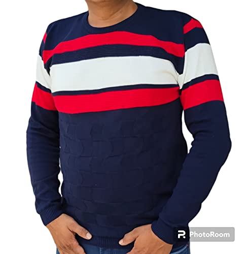 Image of Men's Plain Solid Full Sleeve Slim Fit Cotton T-Shirt -Multicolor