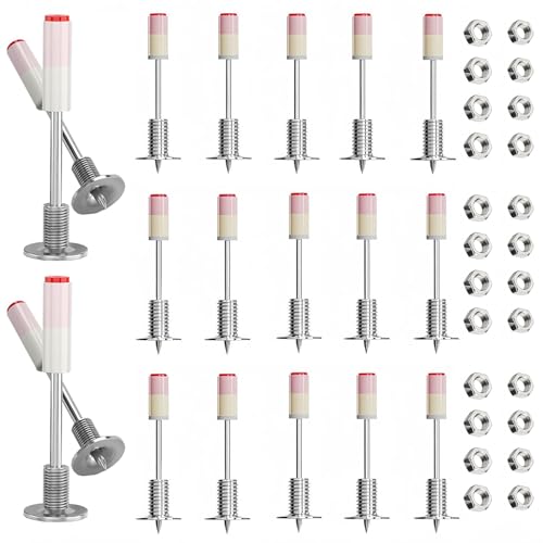 100 Pieza Clavos para Pistola de Clavos Manual de 7,3 mm, Clavos de Acero para Pistola Manual con Tuerca M8, para Fijar Conductos de Cable en Techos y Paredes de Hormigón, ideales para reparaciones