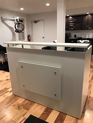 DFS DESIGN Reception Desk Shell which fits a 15 inch Monitor - 60 inch W by 30 inch D by 44 inch H White and White Front