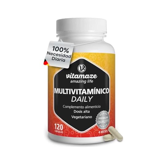 Multivitaminas Completo en Dosis Altas, 13 Vitaminas A, B, C, D, E, K, sin Yodo, 120 Cápsulas Vegetales para 4 Meses, Suplemento sin Aditivos Innecesarios, Calidad Alemana