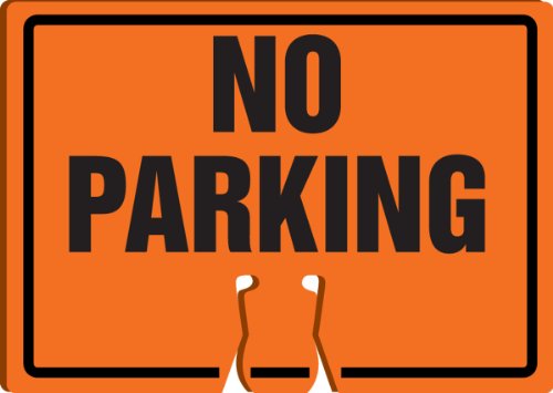 Accuform No Parking Plastic Traffic Cone Warning Sign, 10