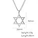 VASSAGO Star of David Pendant Necklace Solomon Six-Pointed Star Talisman Stainless Steel Hexagram Jewish Israel Jewelry for Men (silver)