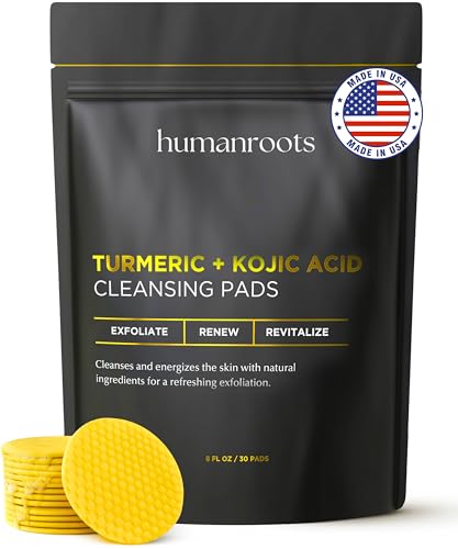 Turmeric Kojic Acid Cleansing Pads - Turmeric Face Scrub Pads with Vitamin C (30 pads), Kojic Acid...
