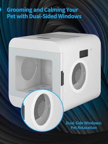 Automatic Pet Dryer Box for Cats and Puppy, 70L Ultra Quiet Dog Hair Dryer Smart Time/Wind Speed Control Cat Dryer, 360 Drying