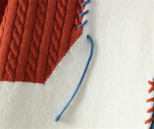 Men Patchwork Knitted Sweater Daily Casual Crew Neck Long Sleeve Pullover4