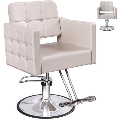 AWEPOPI Gray Tufted Salon Chair