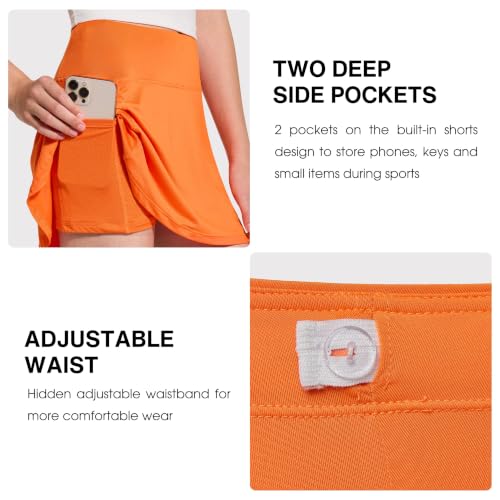 Image of FitsT4 Sports Girl's Golf Skirt Adjustable Waist Active Tennis Skort UPF50+