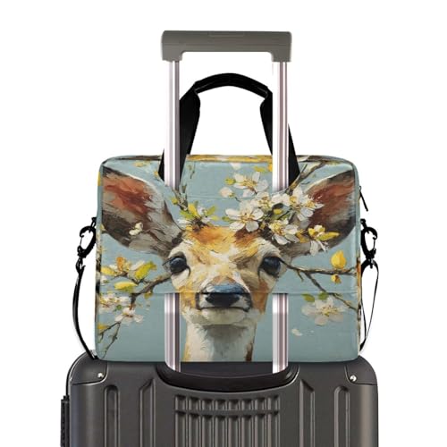 Bolso para laptop de hombro con estampado Floral Deer miniatura 3